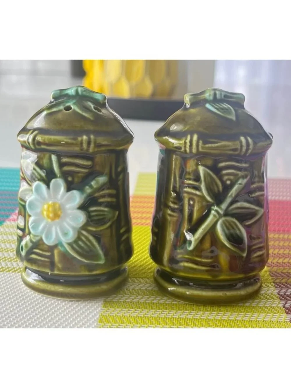 VTG Flambro Ceramic Sugar Dish Lid Creamer Salt & Pepper Shakers 1960's Japan